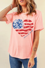 Load image into Gallery viewer, Heart Round Neck Short Sleeve T-Shirt
