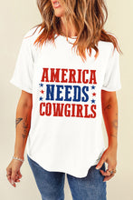 Load image into Gallery viewer, Letter Graphic Round Neck Short Sleeve T-Shirt