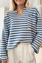 Load image into Gallery viewer, Stripe Chest Pocket Notched Top