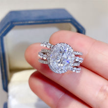 Load image into Gallery viewer, 3 Carat Moissanite 925 Sterling Silver Layered Ring
