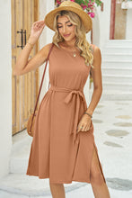 Load image into Gallery viewer, Tied Round Neck Sleeveless Dress