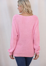 Load image into Gallery viewer, V-Neck Drop Shoulder Sweater