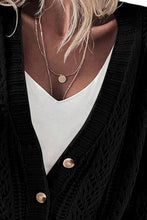 Load image into Gallery viewer, Openwork Button Up Long Sleeve Cardigan