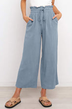 Load image into Gallery viewer, Drawstring Paperbag Waist Wide Leg Pants