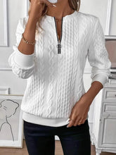 Load image into Gallery viewer, Texture Half Zip Long Sleeve Sweatshirt