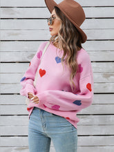 Load image into Gallery viewer, Angel Wings Heart Round Neck Long Sleeve Sweater