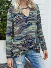 Load image into Gallery viewer, Cutout Round Neck Long Sleeve T-Shirt