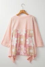 Load image into Gallery viewer, Slit Floral V-Neck Three-Quarter Sleeve Blouse