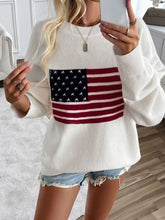 Load image into Gallery viewer, Devine US Flag Round Neck Long Sleeve Knit Top