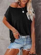 Load image into Gallery viewer, Full Size Round Neck Cap Sleeve T-Shirt