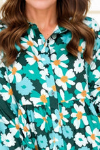 Load image into Gallery viewer, Printed Collared Neck Lantern Sleeve Mini Dress