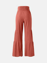 Load image into Gallery viewer, Tied Ruched Wide Leg Pants