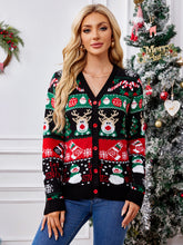 Load image into Gallery viewer, Reindeer Button Up Long Sleeve Cardigan