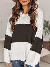 Load image into Gallery viewer, Color Block Round Neck Long Sleeve Sweater