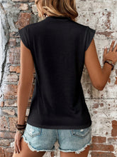 Load image into Gallery viewer, Round Neck Cap Sleeve Blouse