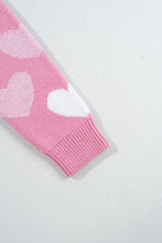 Load image into Gallery viewer, Pearl Trim Heart Round Neck Long Sleeve Sweater