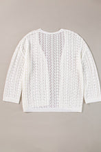 Load image into Gallery viewer, Openwork Open Front Dropped Shoulder Cardigan