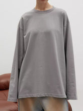 Load image into Gallery viewer, Round Neck Dropped Shoulder Long Sleeve T-Shirt