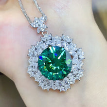 Load image into Gallery viewer, 10 Carat Moissanite 925 Sterling Silver Pendant Necklace