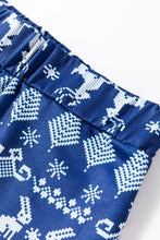 Load image into Gallery viewer, Round Neck Long Sleeve Top and Printed Pants Lounge Set