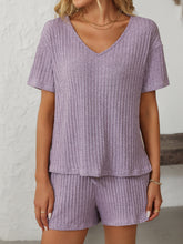 Load image into Gallery viewer, Mandy V-Neck Short Sleeve Top and Shorts Set