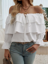 Load image into Gallery viewer, Off-Shoulder Flounce Sleeve Blouse