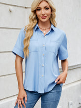 Load image into Gallery viewer, Collared Neck Short Sleeve Shirt