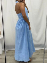 Load image into Gallery viewer, Devine Ruched Halter Neck Midi Dress