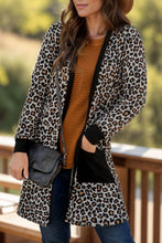 Load image into Gallery viewer, Pocketed Leopard Open Front Cover Up