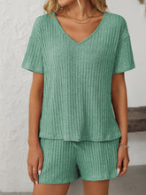 Load image into Gallery viewer, Mandy V-Neck Short Sleeve Top and Shorts Set