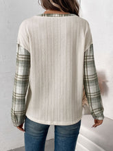 Load image into Gallery viewer, Perfee Plaid Half Button Long Sleeve T-Shirt