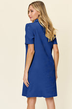 Load image into Gallery viewer, Double Take Full Size Texture Collared Neck Short Sleeve Dress