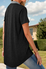 Load image into Gallery viewer, Full Size Half Button Short Sleeve T-Shirt