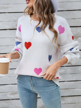Load image into Gallery viewer, Angel Wings Heart Round Neck Long Sleeve Sweater
