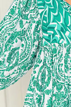 Load image into Gallery viewer, Printed Tie Neck Long Sleeve Mini Dress