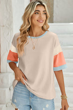 Load image into Gallery viewer, Lovelet Color Block Round Neck Half Sleeve T-Shirt