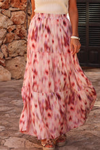 Load image into Gallery viewer, Tiered Printed Elastic Waist Skirt