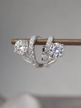 Load image into Gallery viewer, 2 Carat Moissanite 925 Sterling Silver Huggie Earrings