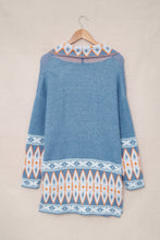 Load image into Gallery viewer, Geometric Open Front Long Sleeve Cardigan