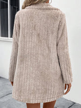 Load image into Gallery viewer, Fuzzy Button Up Long Sleeve Coat with Pockets