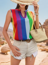 Load image into Gallery viewer, Color Block Notched Sleeveless Top
