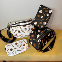 Load image into Gallery viewer, The Roni Nylon Crossbody - Baseball on White