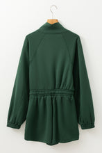 Load image into Gallery viewer, Drawstring Half Zip Long Sleeve Romper