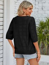 Load image into Gallery viewer, Openwork Round Neck Knit Top