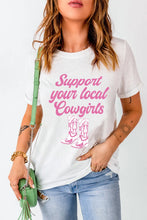 Load image into Gallery viewer, Letter Graphic Round Neck Short Sleeve T-Shirt