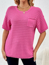 Load image into Gallery viewer, Round Neck Half Sleeve Knit Top