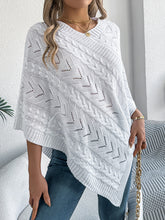Load image into Gallery viewer, Cable-Knit Openwork Three-Quarter Sleeve Sweater