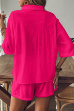 Load image into Gallery viewer, Collared Neck Half Sleeve Top and Shorts Set