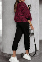 Load image into Gallery viewer, Letter M Leopard Round Neck Top and Pants Set