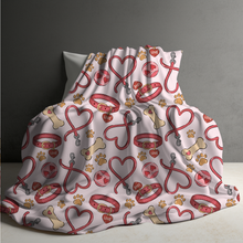 Load image into Gallery viewer, Blanket - Valentine’s Day - Leash Paw Dog Heart - PREORDER